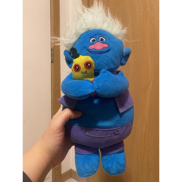 Dreamworks Other - 2016 Hasbro Trolls Dreamworks Blue Biggie Talking Plush W/Mr. Dinkles Works 14"